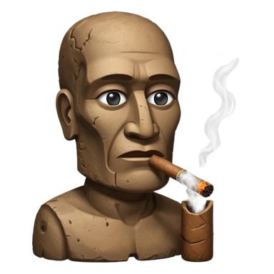 Easter island head smoking cigar sticker