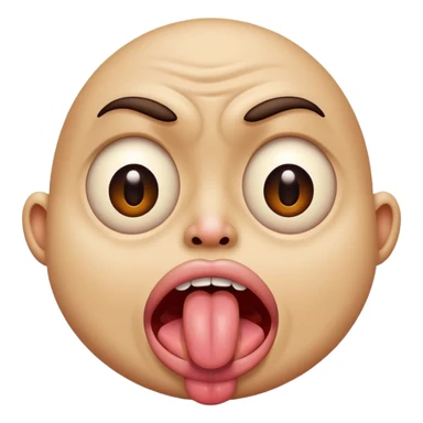 Sacando la lengua con ojos feos sticker
