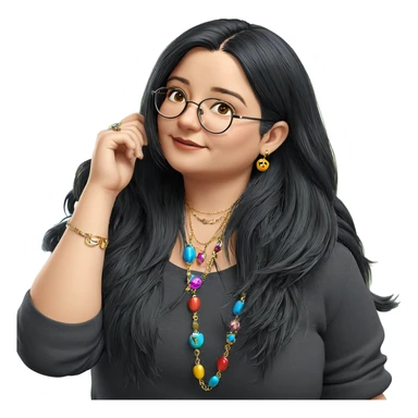 girl with glasses and jewelry sticker
