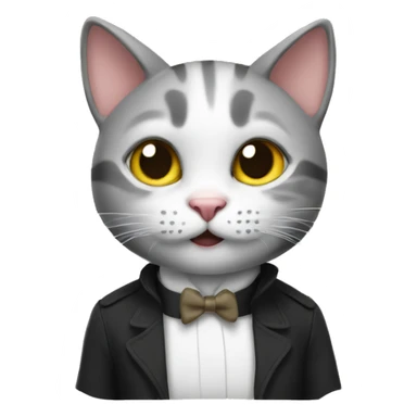 Cat wearing ah Elmer sticker