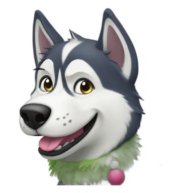 husky dog grinch sticker