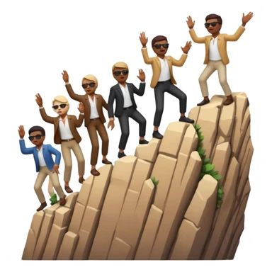 the blind leading the blind off a cliff with seeing canes  sticker