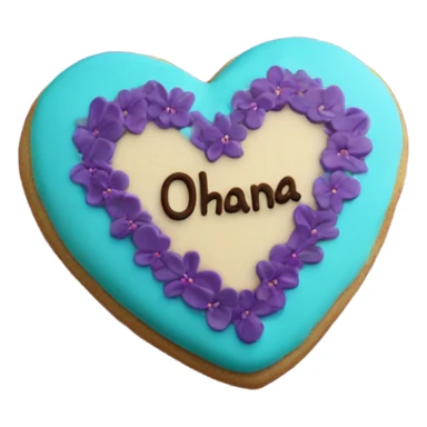 Teal purple Cookie heart with ohana sticker