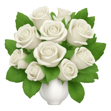 white rose bouquet  sticker