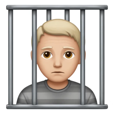 Jail emoji. A Person behind barrs sticker
