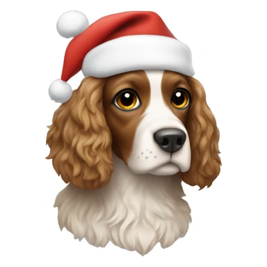 Spaniel in a Christmas hat sticker