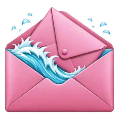 pink email envelope waterfall sticker