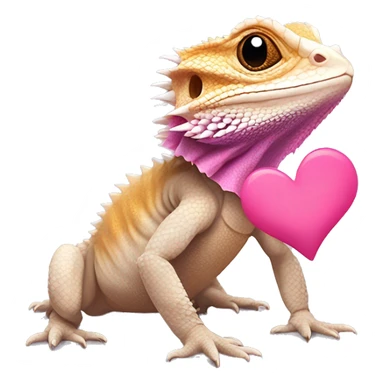 Bearded dragon with pink hearts and super cute sticker
