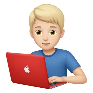 boy with laptop. sticker