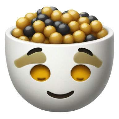 boba topping in a small bowl sticker