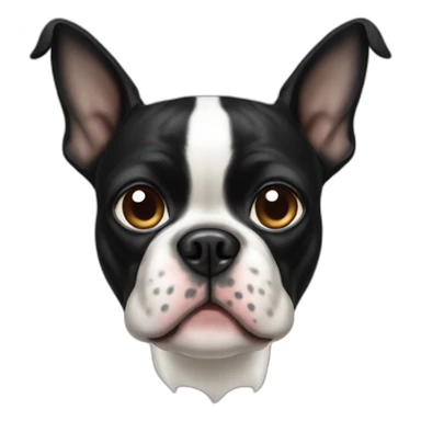 Boston terrier with one black eye sticker