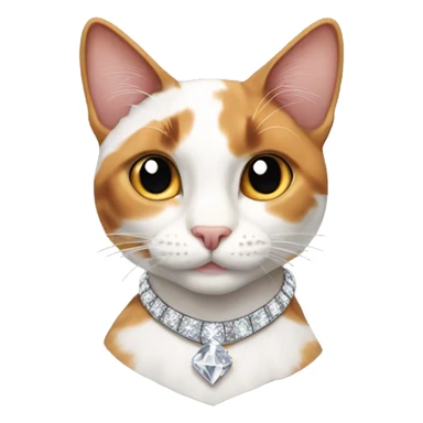 Calico cat with diamond collar sticker