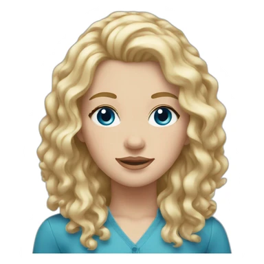 white girl with blonde wavy hair and blue eyes sticker