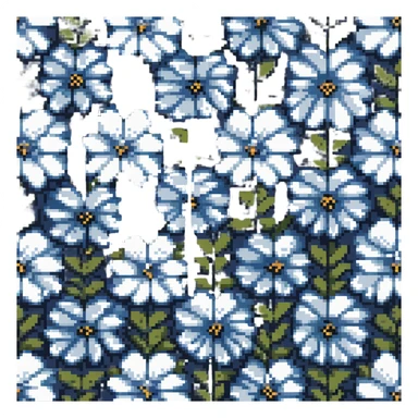 blue and white floral pattern sticker