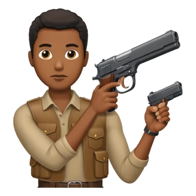 Black man with a gun  sticker