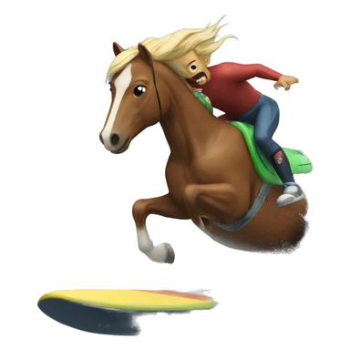 Mustang surfing sticker
