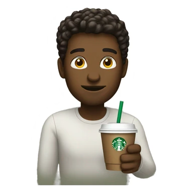 Man drinking Starbucks sticker