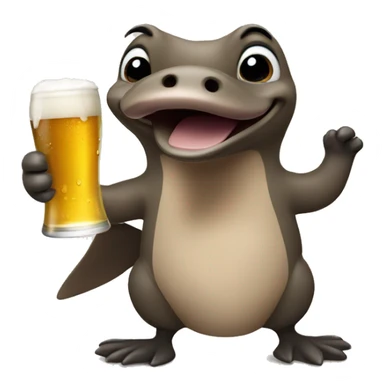 Happy Platypus with a beer  sticker