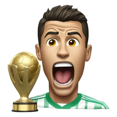 cristiano ronaldo, screaming, trophy sticker