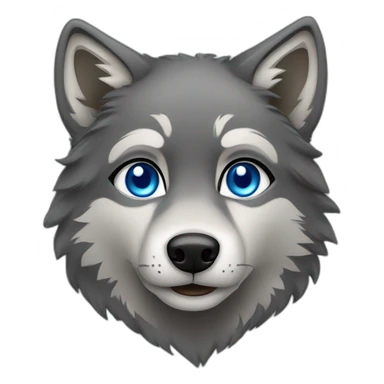 dark female gray wolf blue eyes  sticker