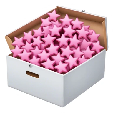 box full of pink stars sticker
