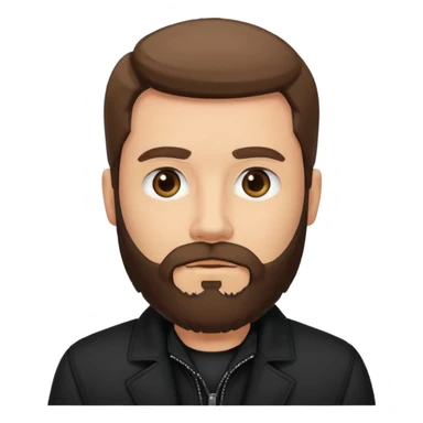 bearded man wearing black jacket sticker