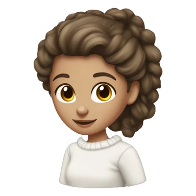 Sweet brunette girl white white sweater sticker