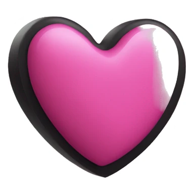 heart-deep-pink-and-black-color sticker