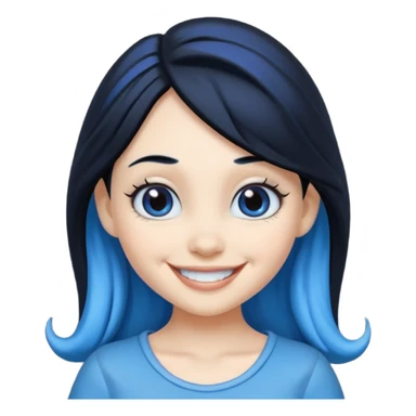 Smurffete with black hair and blue skin emoji sticker