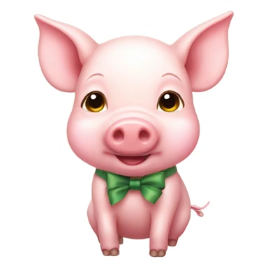 Piglet with a bow sticker