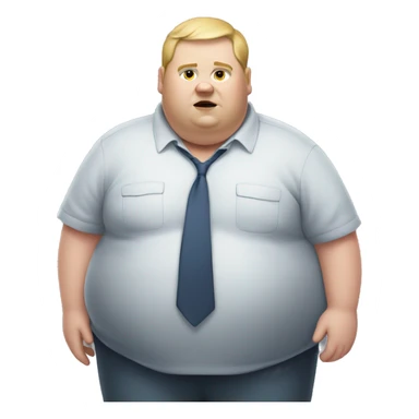 Morbidly obese white male sticker