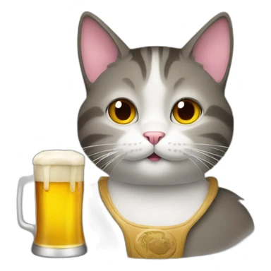 cat with a beer sticker