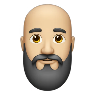 one bald man with moustache and long black beard sticker