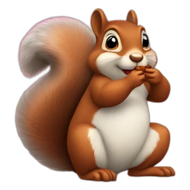 Squirrel blowing a kiss-heart sticker
