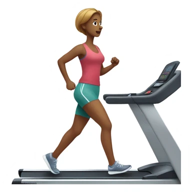 Lady walking on treadmill  sticker