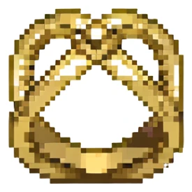 three interlocking gold rings in a triangle formation sticker