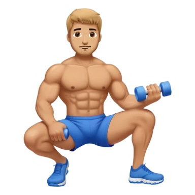 buff guy blue shorts using foam-roller sticker