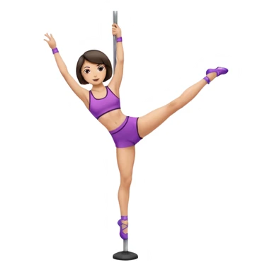 brunette with short hair (bob) and light skin pole dancing sticker