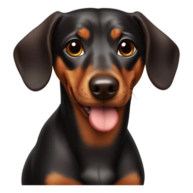 Black and brown Weiner dog  sticker