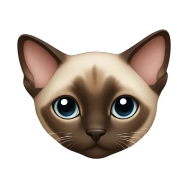 Siamese cat Hug boy eye brown sticker