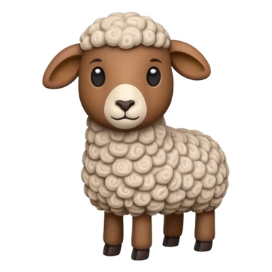 wood carved mini sheep figure sticker