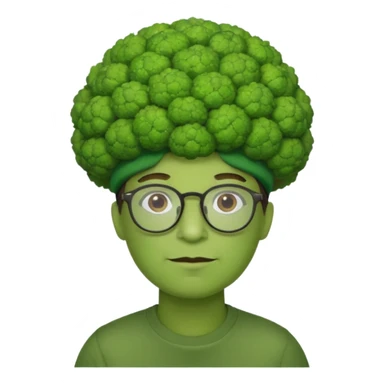 glasses brocoli with hat sticker