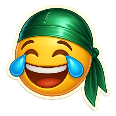 lol face laughing crying
make him smile
Change His durag To Green sticker