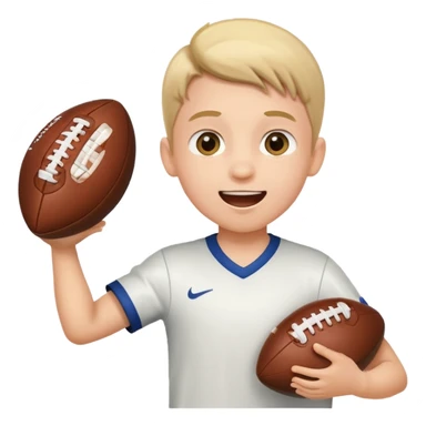 Kid opening football cards sticker