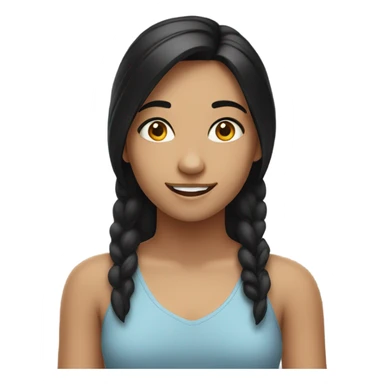 smiling girl with black hair portrait sticker