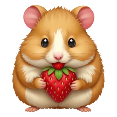 hamster eating strawberries sticker