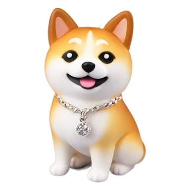 cute shiba necklace sticker