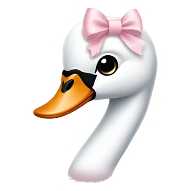 swan light pink bow sticker