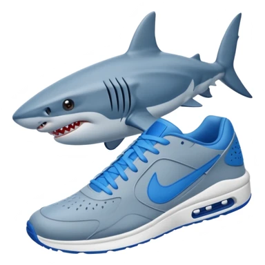 Shark with blue nikes  sticker