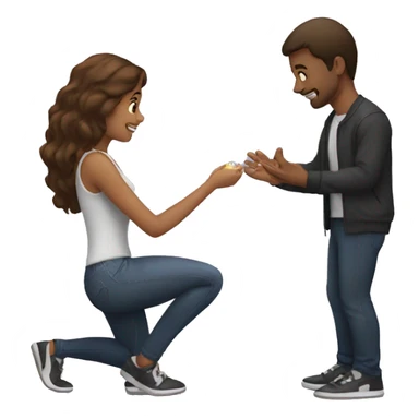 A man proposes to a girl sticker